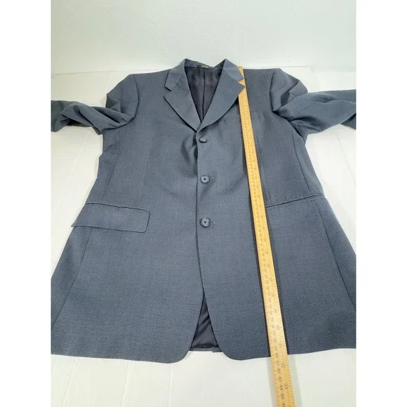 Hart Schaffner Marx Mens Blue Houndstooth 3 Button Blazer Sport Coat USA Prep